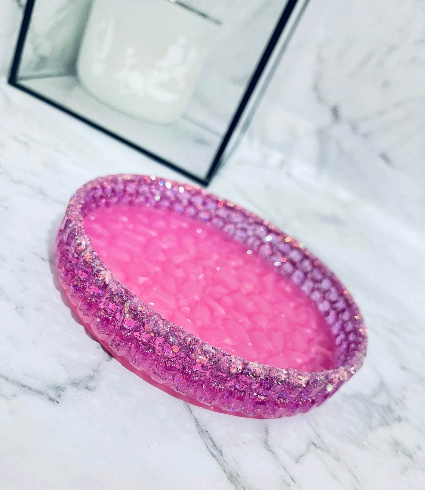Creative Resin - Round Jewellery Tray / Jewellery Plate (two colours mixed)