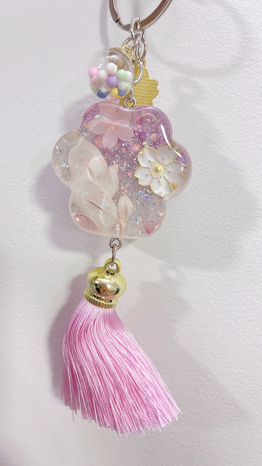 Creative Resin Cats Claws - Ceramics Flower Keychain Keyring