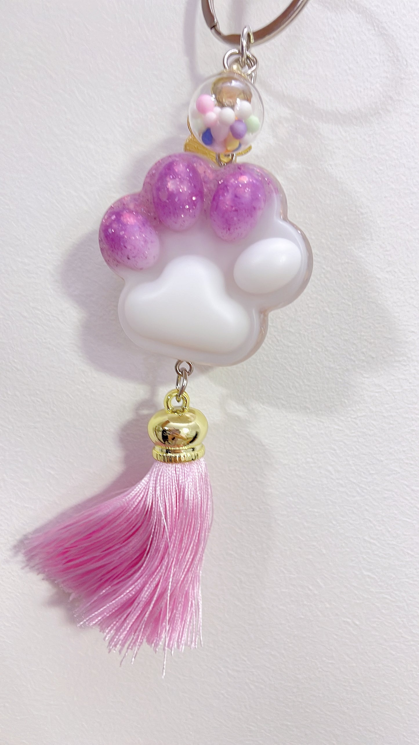 Creative Resin Cats Claws - Ceramics Flower Keychain Keyring